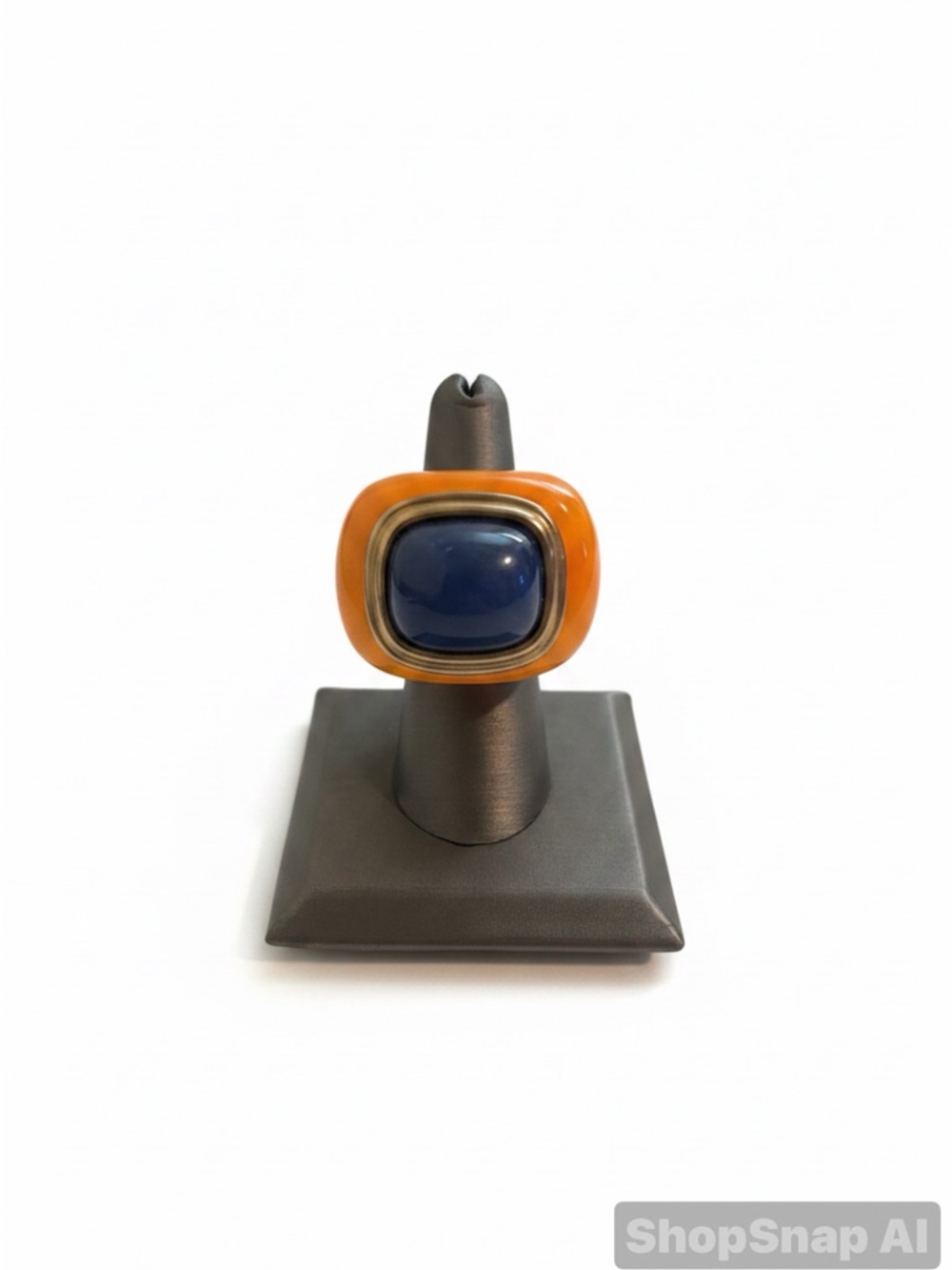 Kenneth Jay Lane Orange and Navy Statement Ring